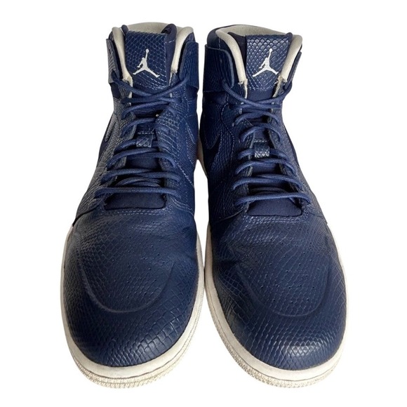Nike Air Jordan 1 High Nouveau Navy Snakeskin 819176-407 2016 Shoes Size 11.5 - Picture 8 of 13